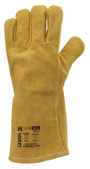 Термостойкие перчатки с крагой спилковые, термозащита до 100° EUROWELD 330, 10