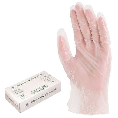 Перчатки одноразовые виниловые с присыпкой COVERGUARD EURO-ONE (уп. - 100 шт), S
